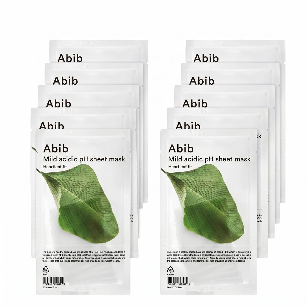 Abib Mild Acidic pH Sheet Mask Heartleaf Fit 10 Sheets
